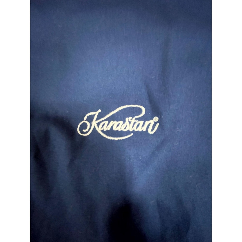 Vintage Karastan Windbreaker Jacket Mens XL Navy Blue Thermal Insulated Full Zip - Picture 7 of 11
